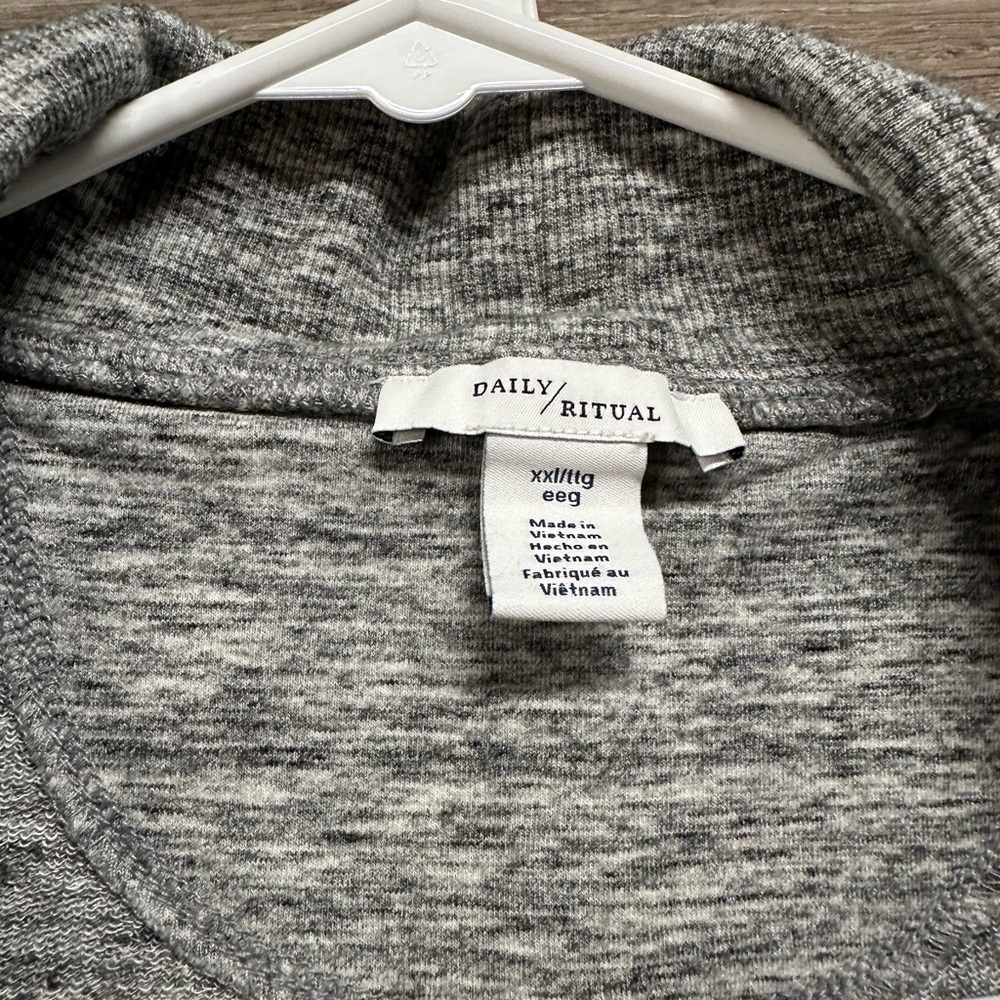 Daily Ritual Gray Open-Front Cardigan Sweater - Picture 3 of 5